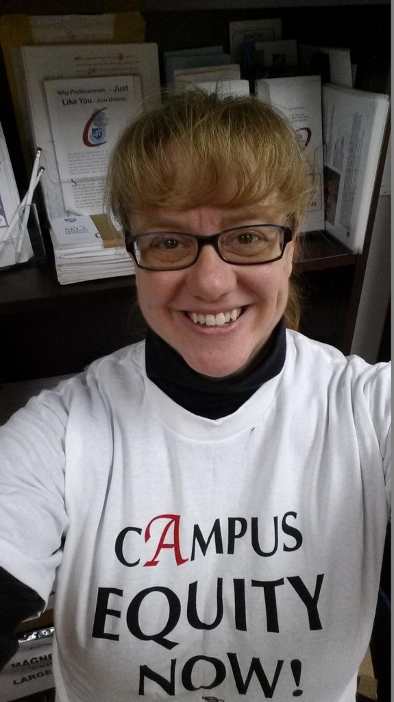 Montclair Adjunct Union Local 6025 Office Administrator & #Adjunct Prof extraordinaire sports a #CEW2013 t-shirt! Go Trish! pic.twitter.com/KgnXeWQpvN